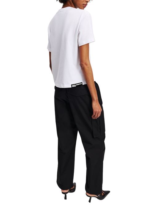 T-shirt donna bianca in cotone Karl Lagerfeld jeans | A2W17096100